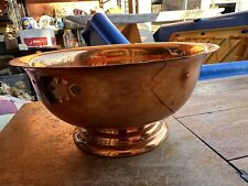 Vintage Copper Pedestal Bowl, Coppercraft Guild Pedestal 9” Bowl picture