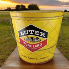 LUTER Smithfield VA 16 lb Lard Can Tin Pail Bucket Vintage Advertising RARE picture