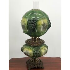 Antique Victorian Hand Painted Consolidated Glass Lion Green Gone With The Wind picture