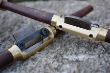 Handmade Brass Spokeshave - Round Sole - 1095 High Carbon Steel Blade - USA Made picture