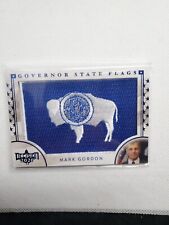 GOVERNOR MARK GORDON 2020 LEAF DECISION STATE FLAG PATCH BLUE FOIL CARD WYOMING picture