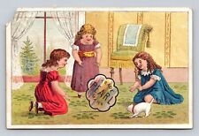 1885 Calendar Pearl Shirts Girls Dog Richard Sutphin Flemington New Jersey  P317 picture