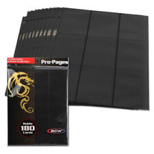 BCW Side Loading 18-Pocket Pro Pages - Black Trading Card Storage- 10 Pages Each picture