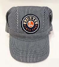 Classic LIONEL TRAINS HICKORY-STRIPED ENGINEER'S HAT Adult Size, Brand New picture
