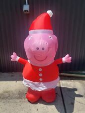 Gemmy 3.5' Airblown Peppa Pig In Santa Suit Lighted Christmas Inflatable Used picture