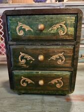 Vintage Green And Gold Music Box Plays Rain Drops Keep Falling On My Head picture