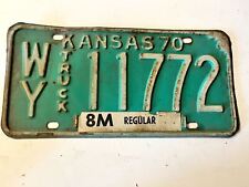 Vintage 1970 Kansas 11772 Wyandotte County Truck License Plate picture
