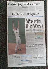 M's Win West  Seattle Post-Intelligencer Newspaper Tues Oct 3rd 1995 FULL PAPER picture