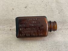 Antique Amber Glass Bottle ANTROL ANT KILLER Los Angeles Bug Killer Bot picture