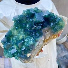 11.2lb Large NATURAL Green Cube FLUORITE Quartz Crystal Cluster Mineral Specimen picture