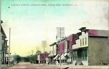 Vtg Postcard 1908 Lincoln Avenue Looking West North Side Hinckley Illinois IL picture