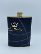 Crown Royal Flask NBA Proud Partner Flask 8oz Black Leather Stainless Steel picture
