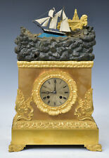 French Empire Gilt Bronze Mantle Clock with rocking ship automaton, circa 1830 picture