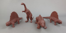 Marx Small Dinosaurs 1950s Brown Plastic Prehistoric Playset Vintage Lot Of  4 picture