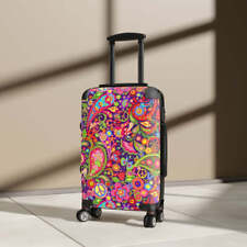 Retro Themed Spiral Peace and Love Cabin Suitcase picture