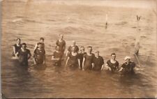 Real Photo Postcard Group of People Swimming in the water in/near Walton, Kansas picture