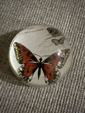 VINTAGE BUTTERFLY PAPERWEIGHT GLASS Monarch Approximately 3” picture