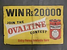VINTAGE OVALTINE CONTEST WIN Rs.20,000 THE SUPREME FOOD BEVERAGE ADV. SIGN PAPER picture