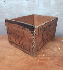 Antique Wells Richardson Co Improved Butter Color Box Wood Fingerjoint picture
