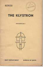 VTG 1944 WWII BOOK 'THE KLYSTRON' RESTRICTED NAVY DEPT CONSTRUCTION/OPERATION picture