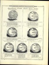 1895 PAPER AD Vintage Antique Spalding Baseballs King Of The Diamond  picture