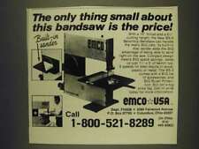 1985 Emco BS-3 Benchtop Bandsaw Ad - The only thing small about this is picture