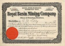 Royal Basin Mining Co. - 1915 Mining Stock Certificate - Mining Stocks picture