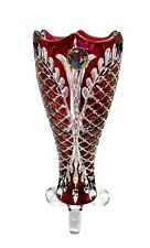 Hofbauer Echt Bleikristall Ruby Red Crystal Vase Germany With Sticker picture