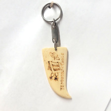 Vintage Keychain Temuco Chile Handmade Hand Carved Key Ring Fob Chain Pull picture