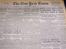 1946 MARCH 11 NEW YORK TIMES - BOWLES GIVES REGULATIONS - NT 3473 picture