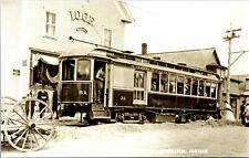 IOOF Washburn Maine Railway Postcard Trolley Interurban Tram RPPC Reprint picture