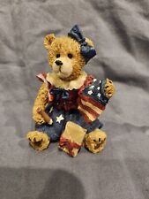 Patriotic Teddy Bear USA Flag Red White Blue Heart Country Americana Figurine picture