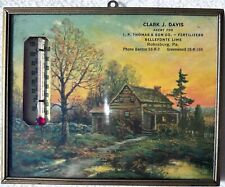 WWII Era 1943 Clark J Davis Fertilizer Salesman Advertising Thermometer & Calen. picture