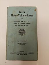 Vintage 1937 Iowa Motor Vehicle Laws Book - Historical Collectible History picture