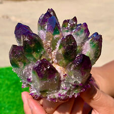 469G  New Find purple-green Phantom Quartz Crystal Cluster Mineral Specimen Hea picture