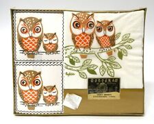 Vintage  Monogram of California Owls 22 Napkins And 14 Coasters Set picture
