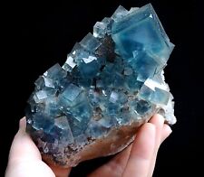 684g Natural Rare Phantom Window Blue Cube Fluorite Mineral Specimen/China picture