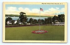 Postcard 1947 New York, Maryville Village Park N.Y. American Flag picture