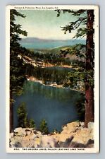 Los Angeles CA-California, Two Angora Lakes, Fallen, Vintage Postcard picture