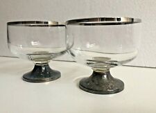 Pair Of Glasses Dominion Monarch Silverplated On Copper Vintage Coupe Goblet picture