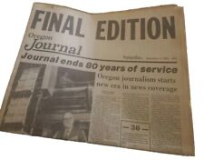 Vintage Oregon Journal Newspaper Final Edition 1982 Complete picture