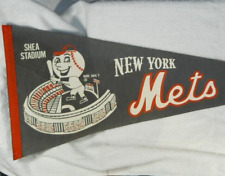 1964 Shea Stadium Blue Pennant Mr Met New York Mets Original Full Size Vintage picture