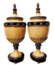 Sarreid LTD 24” Vintage Large Scale Covered Grecian Decorative Urns ~ A Pair picture