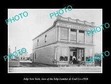 OLD LARGE HISTORIC PHOTO OF ISLIP NEW YORK THE LUMBER & COAL COMPANY c1820 picture