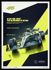 2022 Lewis Hamilton Neon Yellow Mercedes-AMG Petronas Formula 1 LtdEd 200 Poster picture