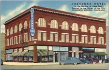 COLORADO SPRINGS Colo. Postcard CHEYENNE HOTEL Street View / Curteich Linen picture