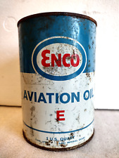 Rare Vintage Enco Aviation E Oil Can 1 Qt Full Metal Humble Oil & Refining Co. picture