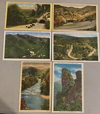 Great Smoky Mountains NP Vintage 1940's to 1950's Linen Postcards Lot of 6 picture