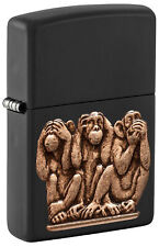 Zippo Three Monkeys Black Matte Windproof Lighter, 29409 picture