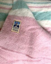 Vintage Kenwood Ramcrest Blanket Ivory/Green/Pink  MothProofed picture